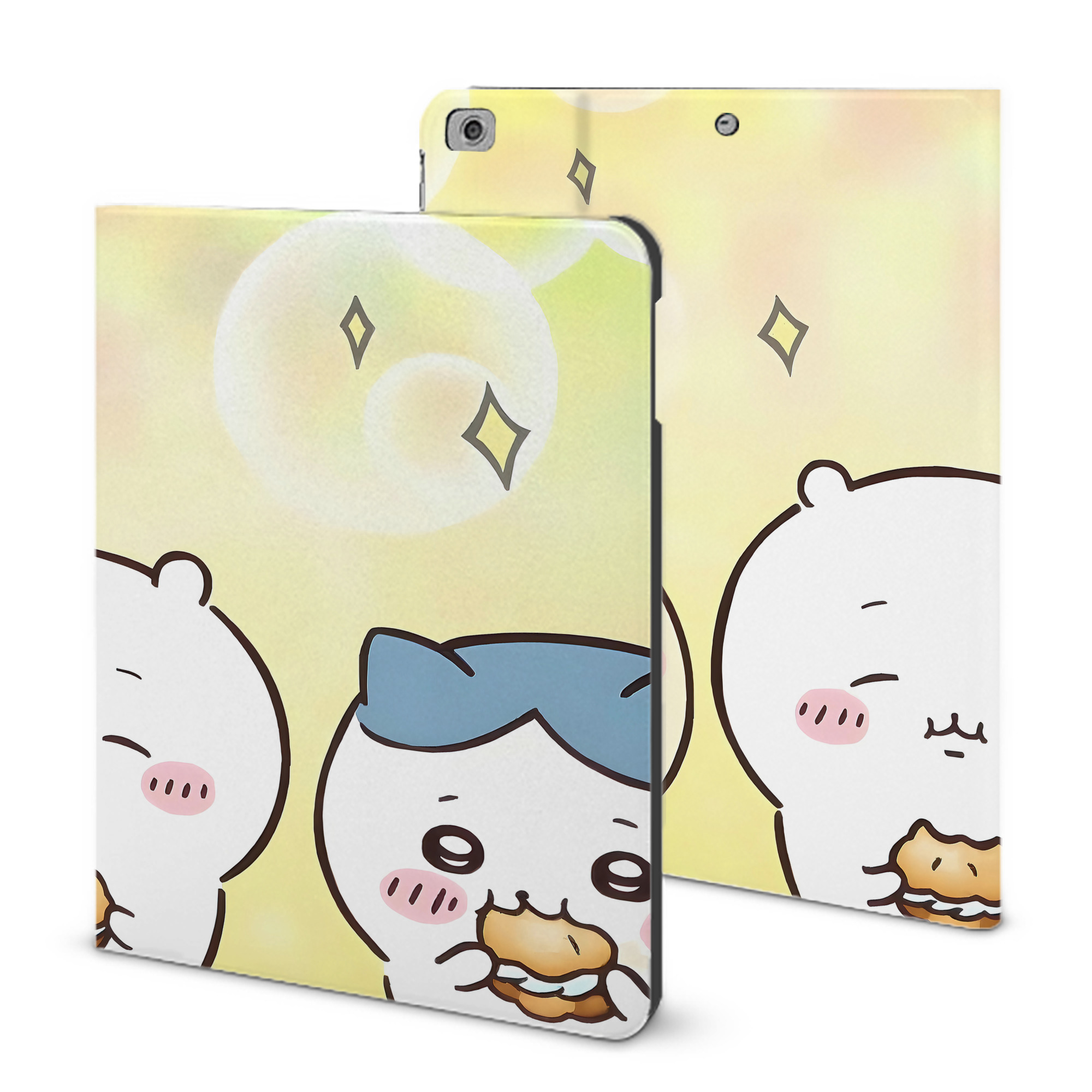 （画像用） ちいかわ Chii-kawa IPad ケース ブック型 PUレザー TPU 耐衝撃 軽量 薄型 ペン収納なし 全面保護 IPad 各モデル対応